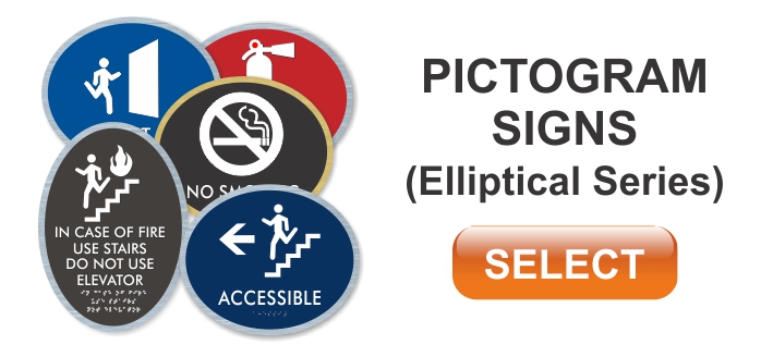 elliptical series ADA pictogram signs